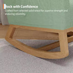 Fauteuil à bascule pour chambre de bébé avec repose-pieds réglable, fauteuil à bascule planant à dossier haut en lin avec pieds en bois pour salon, chambre à coucher et chambre de bébé
