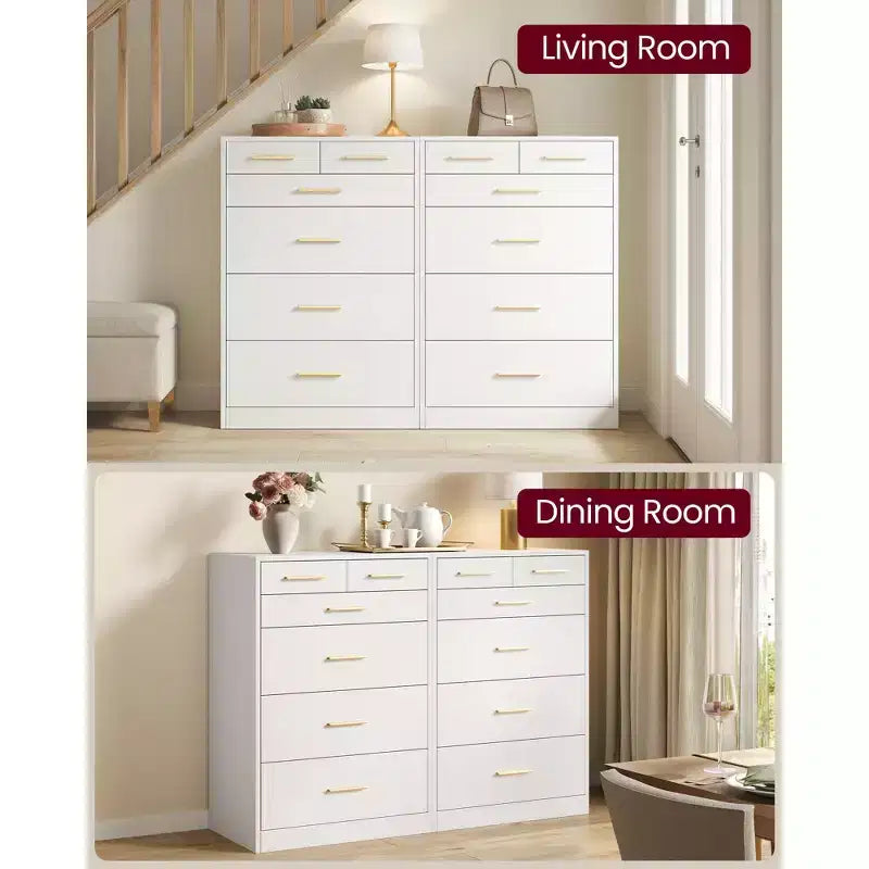 VASAGLE Collection Custos - Commode de chambre, Meuble de rangement pour dressing, Style moderne, Meuble TV pour salon, 6 tiroirs