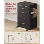 VASAGLE Collection Custos - Commode de chambre, Meuble de rangement pour dressing, Style moderne, Meuble TV pour salon, 6 tiroirs