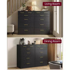 VASAGLE Collection Custos - Commode de chambre, Meuble de rangement pour dressing, Style moderne, Meuble TV pour salon, 6 tiroirs