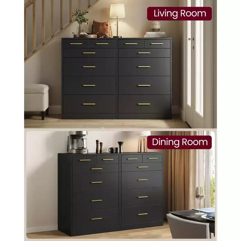 VASAGLE Collection Custos - Commode de chambre, Meuble de rangement pour dressing, Style moderne, Meuble TV pour salon, 6 tiroirs