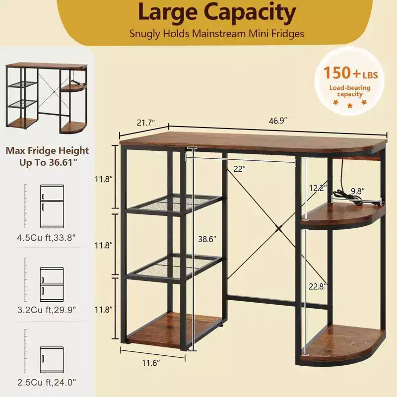 Support de mini-réfrigérateur avec étagère de rangement