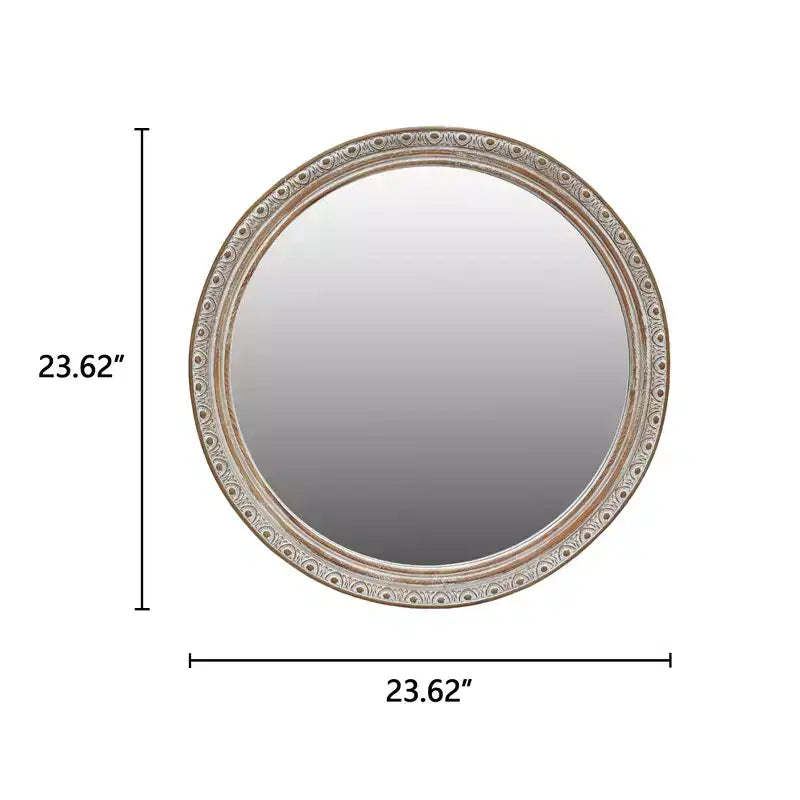GDFStudio Valemont 23,6 Miroir mural rond orné à cadre vieilli
