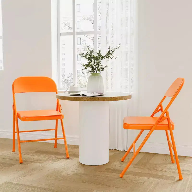 Lot de 2 chaises pliantes, chaises métalliques robustes avec double croisillon, capacité de 159 kg, portables pour le bureau, les mariages, les fêtes, utilisation intérieure et extérieure