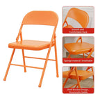 Lot de 2 chaises pliantes, chaises métalliques robustes avec double croisillon, capacité de 159 kg, portables pour le bureau, les mariages, les fêtes, utilisation intérieure et extérieure
