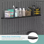 Kit de trois étagères Suncast pour abri de jardin horizontal/vertical XL, stockage extérieur mural, noir