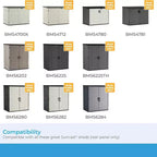 Kit de trois étagères Suncast pour abri de jardin horizontal/vertical XL, stockage extérieur mural, noir