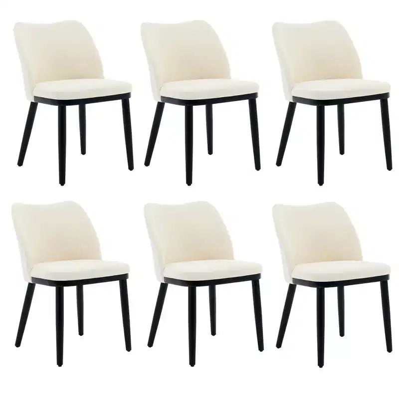 Ensemble de chaises de salle à manger modernes en tissu, chaises rembourrées avec pieds en bois, pour salle à manger et salon