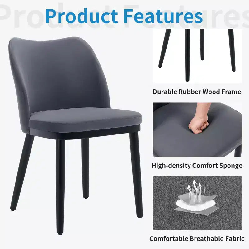 Ensemble de chaises de salle à manger modernes en tissu, chaises rembourrées avec pieds en bois, pour salle à manger et salon
