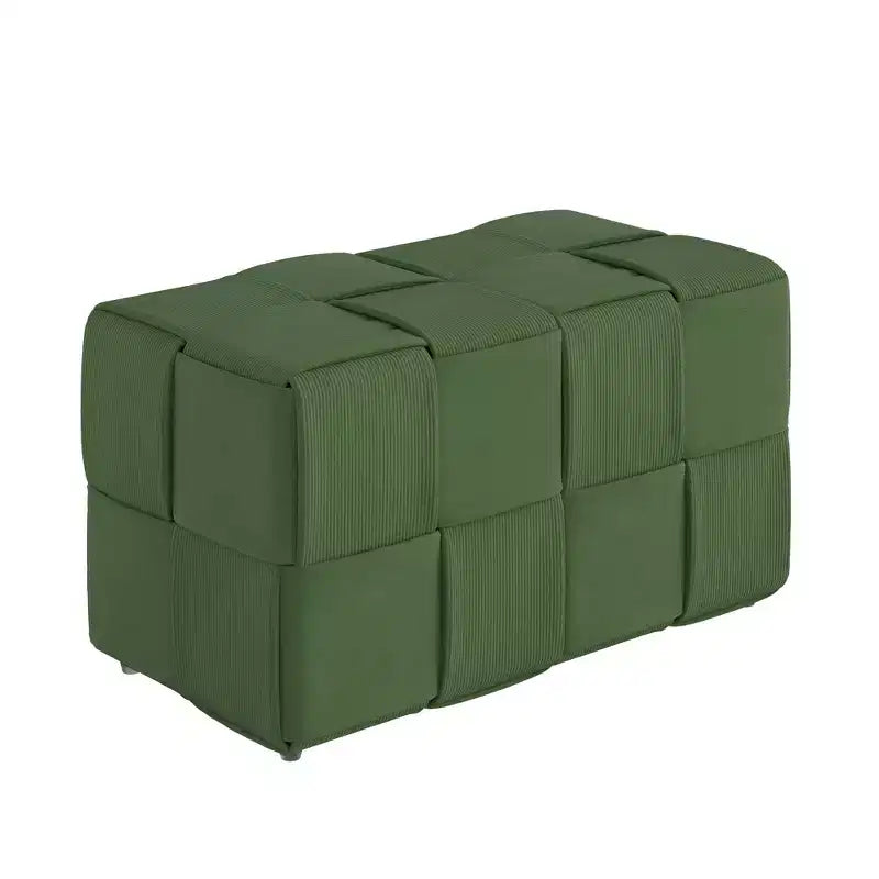 GDFStudio Valerie Pouf rectangulaire en velours côtelé tissé