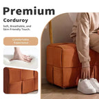 GDFStudio Valerie Pouf rectangulaire en velours côtelé tissé