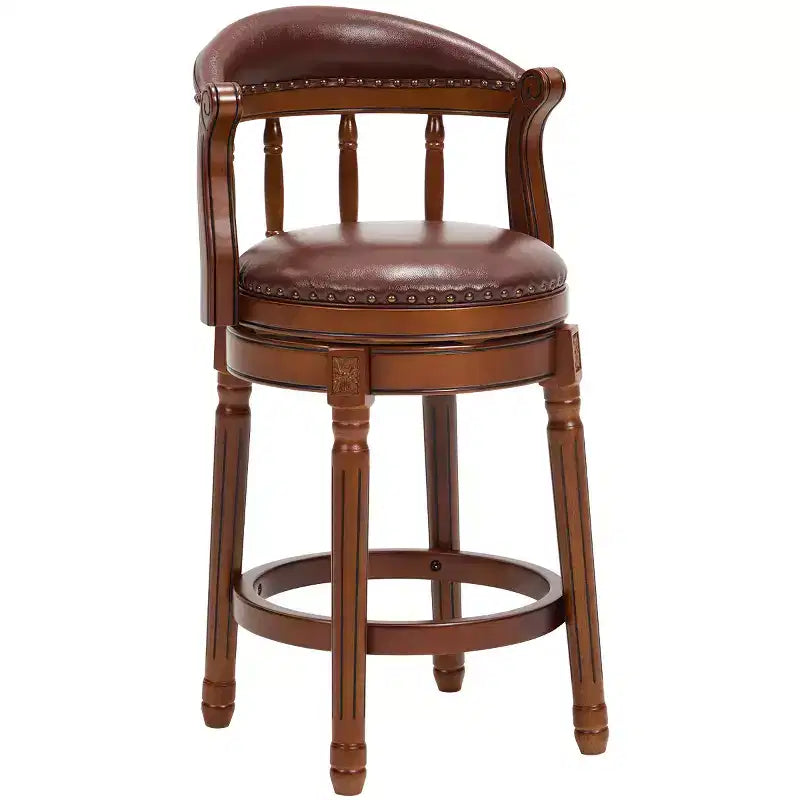 Tabourets de bar en cuir de vachette, tabouret de bar pivotant à 360 degrés avec dossier