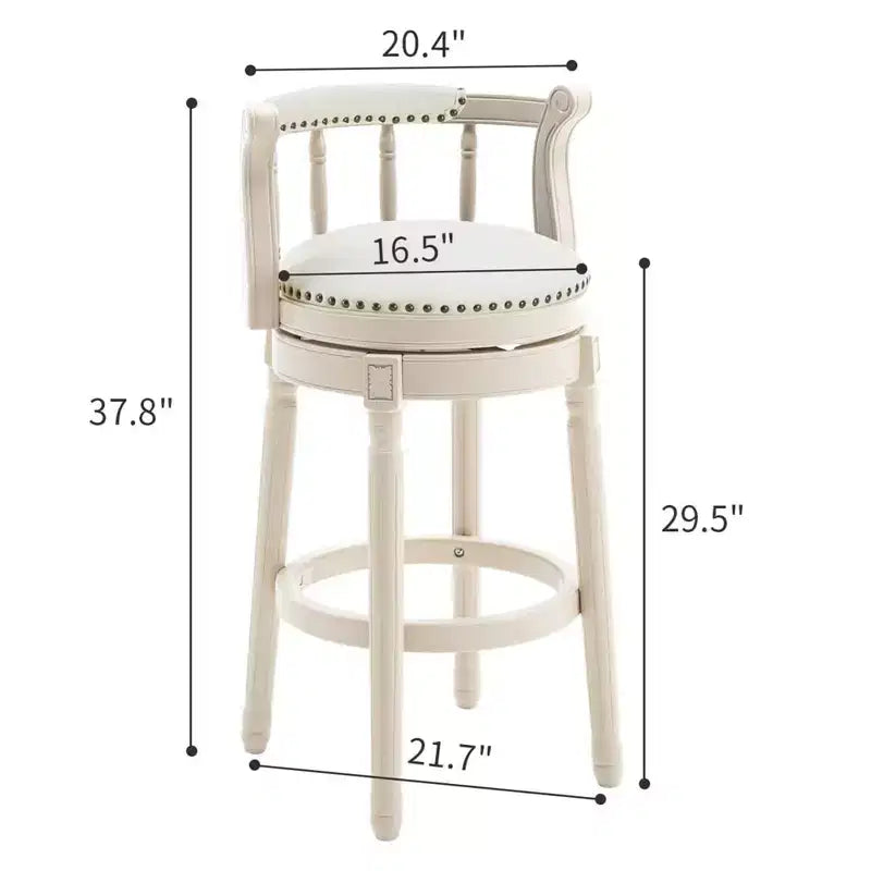 Tabourets de bar pivotants à 360 degrés en bois massif, hauteur d'assise 75 cm, en cuir