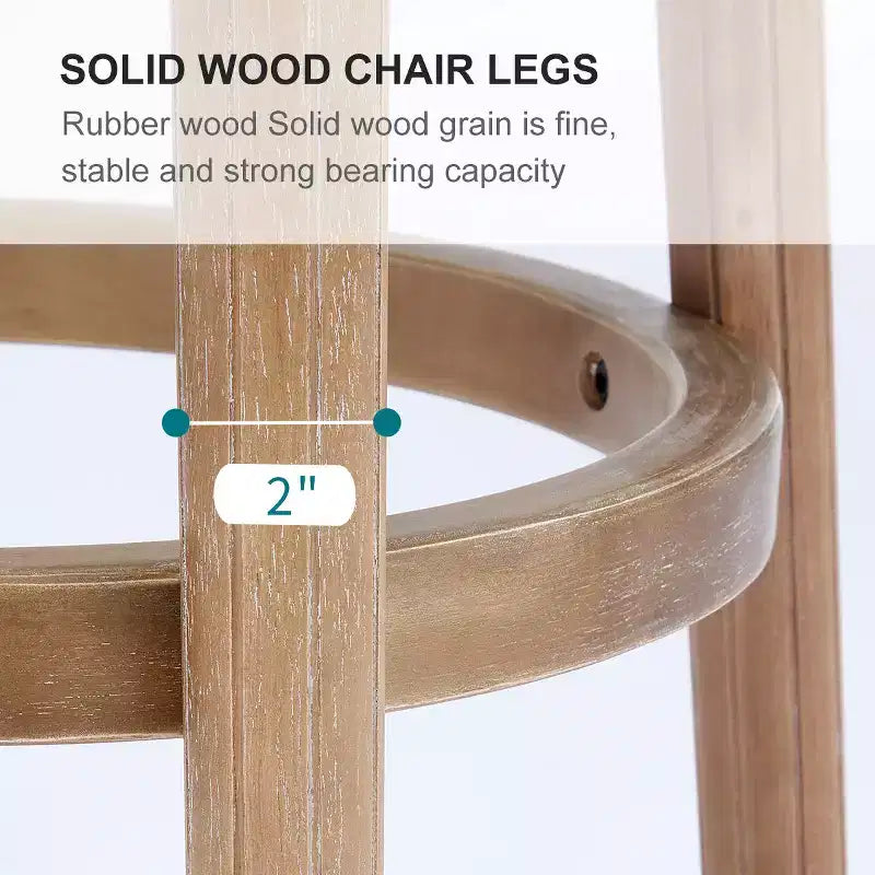 Tabourets de bar pivotants à 360 degrés en bois massif, hauteur d'assise 75 cm, en cuir