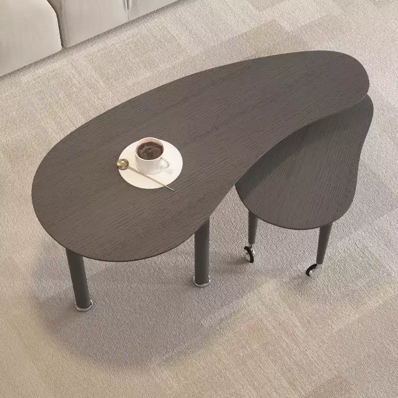 Table basse moderne Ora Maison avec pieds en bois massif et rallonge coulissante pour salon