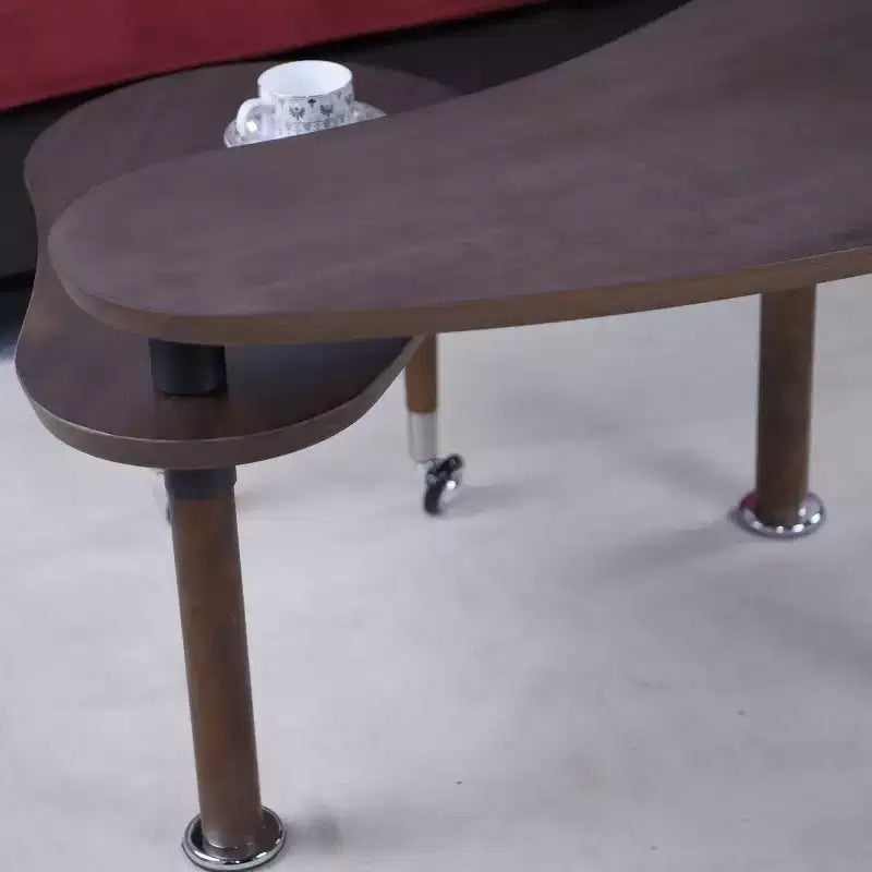 Table basse moderne Ora Maison avec pieds en bois massif et rallonge coulissante pour salon