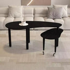 Table basse moderne Ora Maison avec pieds en bois massif et rallonge coulissante pour salon