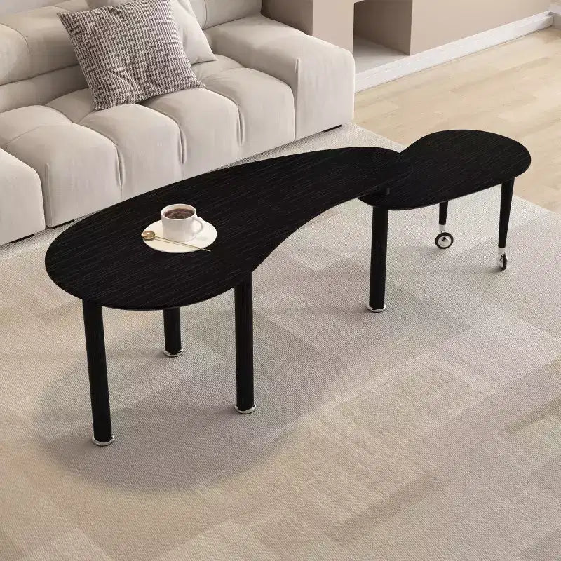 Table basse moderne Ora Maison avec pieds en bois massif et rallonge coulissante pour salon