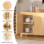 COZONY 71 Meuble de Buffet de Ferme avec 4 Portes, Étagères Réglables, Chêne Clair