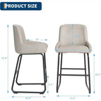 Tabourets de bar en similicuir à hauteur de comptoir, lot de 3/4, hauteur d'assise 67,3 cm, dossier rembourré ergonomique et repose-pieds, cadre en métal robuste, chaises de bar sans accoudoirs rembourrées