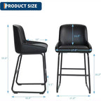 Tabourets de bar en similicuir à hauteur de comptoir, lot de 3/4, hauteur d'assise 67,3 cm, dossier rembourré ergonomique et repose-pieds, cadre en métal robuste, chaises de bar sans accoudoirs rembourrées