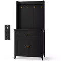COZONY 63 Kitchen Pantry Cabinet with Hooks, Drawer & Adjustable Shelves Coffee Bar Storage Cabinet for Dining Room Living Room