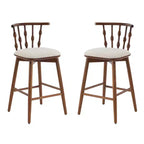 Tabourets de bar ModernLuxe (lot de 2/4), tabourets de comptoir à dossier en fuseau de style Mid-Century avec siège rembourré, tabourets de cuisine modernes pour îlot central