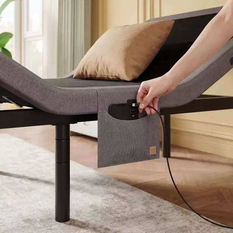 Cadre de lit électrique Marsail Twin XL, modes zéro gravité et zéro espace, sommier réglable avec 4 ports USB et télécommande sans fil