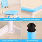 Table et 4 chaises ajustables pour enfants – Bureau multi-activités antidérapant et résistant aux graffitis pour [activités] – Âges