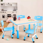 Table et 4 chaises ajustables pour enfants – Bureau multi-activités antidérapant et résistant aux graffitis pour [activités] – Âges