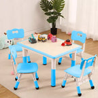 Table et 4 chaises ajustables pour enfants – Bureau multi-activités antidérapant et résistant aux graffitis pour [activités] – Âges