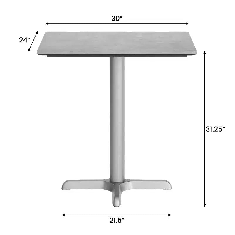 Plateau de table d'intérieur/extérieur Flash Furniture Acadia avec technologie HPL TopGuard et base de table de bistro en fonte