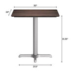 Plateau de table d'intérieur/extérieur Flash Furniture Acadia avec technologie HPL TopGuard et base de table de bistro en fonte