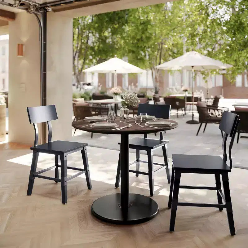 Plateau de table Flash Furniture Acadia avec technologie HPL TopGuard et base de hauteur de table