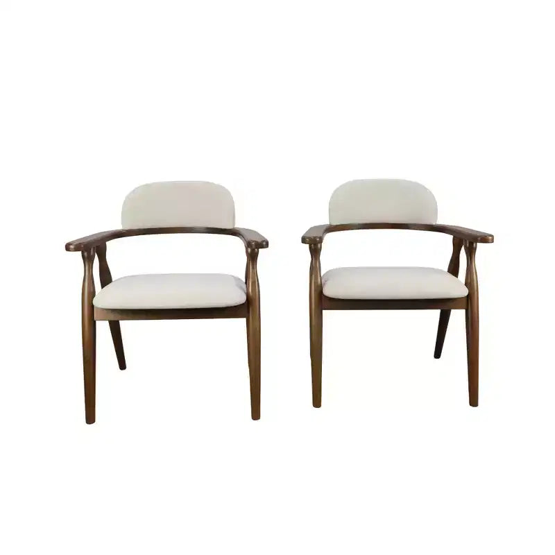 Christopher Knight Home Cedric Chaises de salle à manger rembourrées en bois d'hévéa de style fermier avec dossier incurvé (lot de 2)