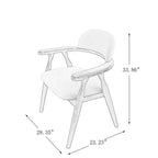 Christopher Knight Home Cedric Chaises de salle à manger rembourrées en bois d'hévéa de style fermier avec dossier incurvé (lot de 2)