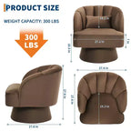 Fauteuil pivotant GustoWave avec accoudoirs, fauteuil rond en velours pivotant à 360° de style Mid-Century, fauteuil moderne pour salon