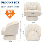 Fauteuil pivotant GustoWave avec accoudoirs, fauteuil rond en velours pivotant à 360° de style Mid-Century, fauteuil moderne pour salon