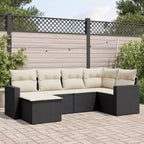 vidaXL Ensemble de canapés de jardin noir, blanc crème