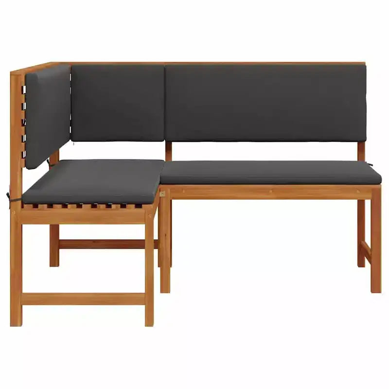 vidaXL Salon de jardin en acacia massif et polyester Naturel