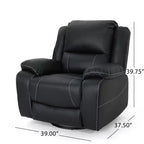 Fauteuil inclinable pivotant à 360 degrés GDFStudio Nony, en métal et bois avec revêtement en similicuir