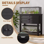 Meuble de support d'aquarium de 75-110 litres à double niveau, conception anti-basculement, rangement ouvert, pour salon, maison