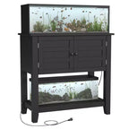 Meuble de support d'aquarium de 75-110 litres à double niveau, conception anti-basculement, rangement ouvert, pour salon, maison