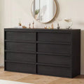 8 Drawer Dresser for Bedroom, 54in Wide Natural Oak 8 Chest of Drawers with Large Storage, Wooden Dresser Organizer for Living Room,Entryway,Nursery