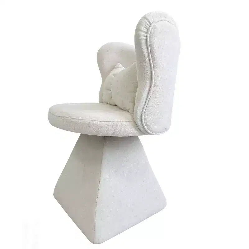 Chaise de vanité élégante Whisen avec dossier papillon, Chaise de coiffeuse moderne, Tabouret de maquillage, Chaise pivotante d'appoint, Chaises de salle à manger