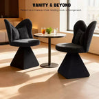 Chaise de vanité élégante Whisen avec dossier papillon, Chaise de coiffeuse moderne, Tabouret de maquillage, Chaise pivotante d'appoint, Chaises de salle à manger