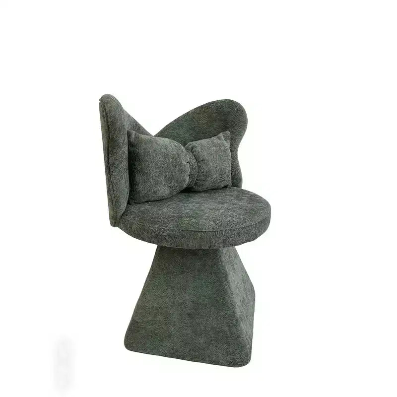 Chaise de vanité élégante Whisen avec dossier papillon, Chaise de coiffeuse moderne, Tabouret de maquillage, Chaise pivotante d'appoint, Chaises de salle à manger