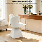 Chaise de vanité élégante Whisen avec dossier papillon, Chaise de coiffeuse moderne, Tabouret de maquillage, Chaise pivotante d'appoint, Chaises de salle à manger