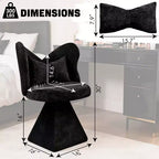 Chaise de vanité élégante Whisen avec dossier papillon, Chaise de coiffeuse moderne, Tabouret de maquillage, Chaise pivotante d'appoint, Chaises de salle à manger