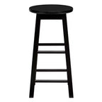 Tabourets de bar de cuisine classiques PJ Wood à siège rond de 74 cm de haut pour maisons, salles à manger et bars, avec sièges sans dossier, pieds carrés, naturels, lot de 2